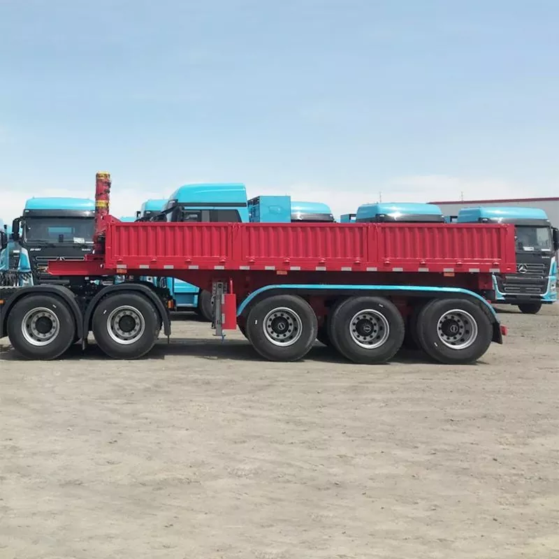 Straight-beam front-lift dumper semitrailer